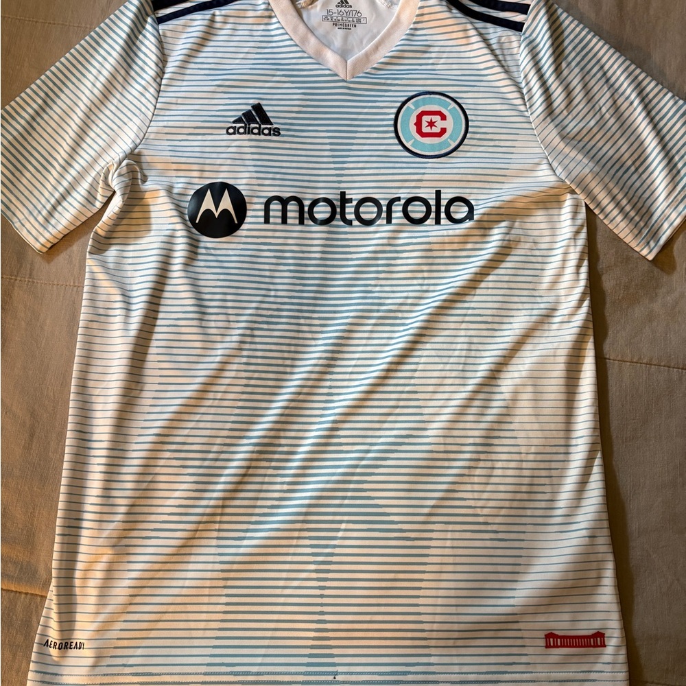 Adidas Youth Chicago Fire Shaqiri Jersey - White / Light Blue